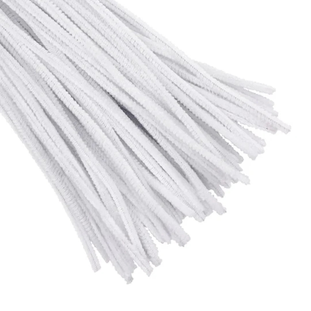 Pipe Cleaner Plain 100pcs (White)