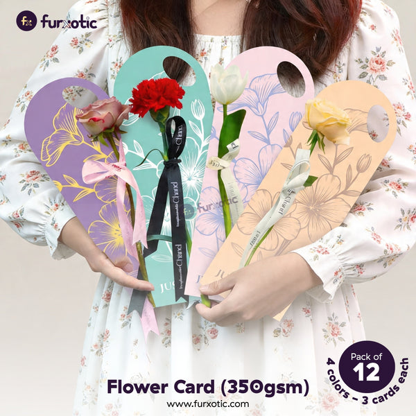 "Just for You" Flower Card | Pack of 12 (4 Colors)