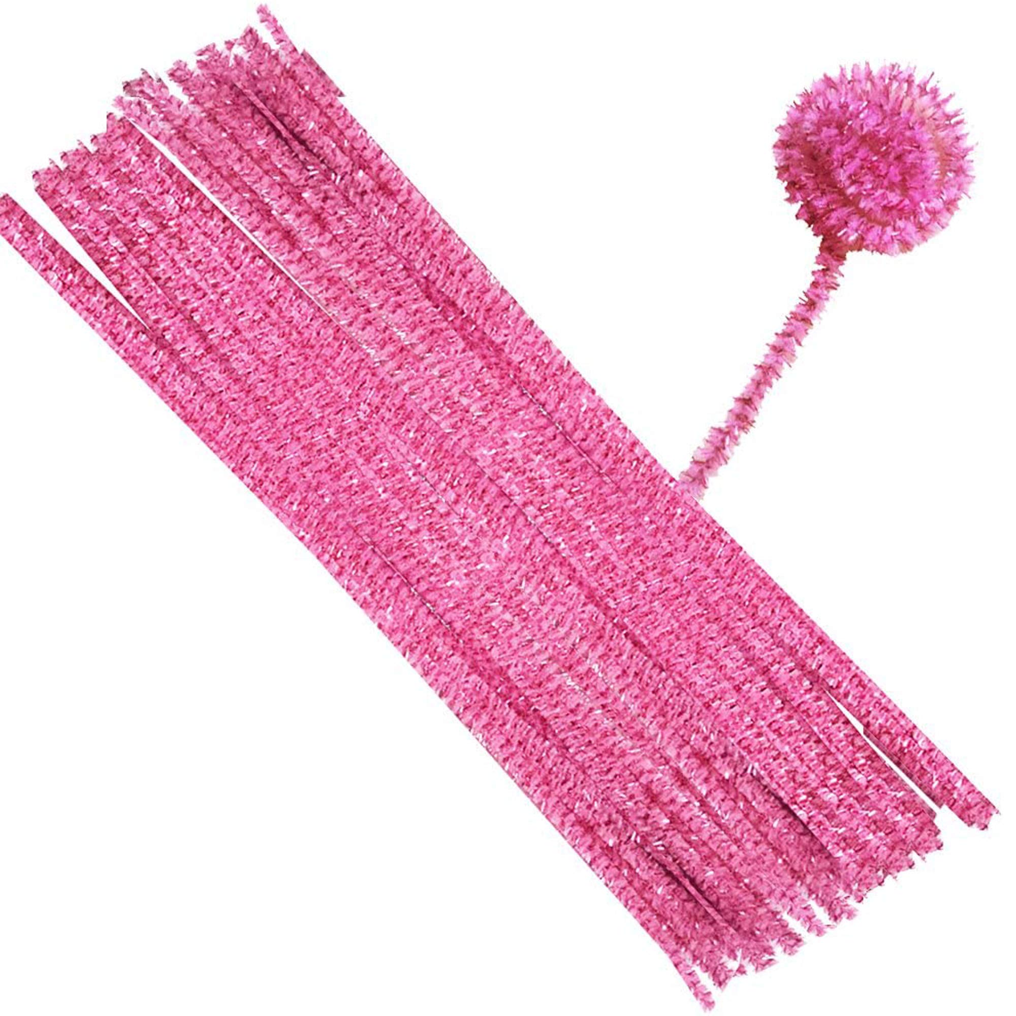 Pipe Cleaner Glitter 100pcs (Light Pink)