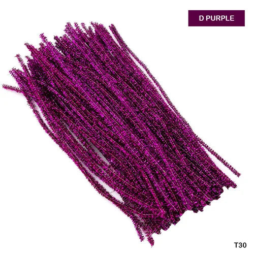 Pipe Cleaner Glitter 100pcs (Purple)