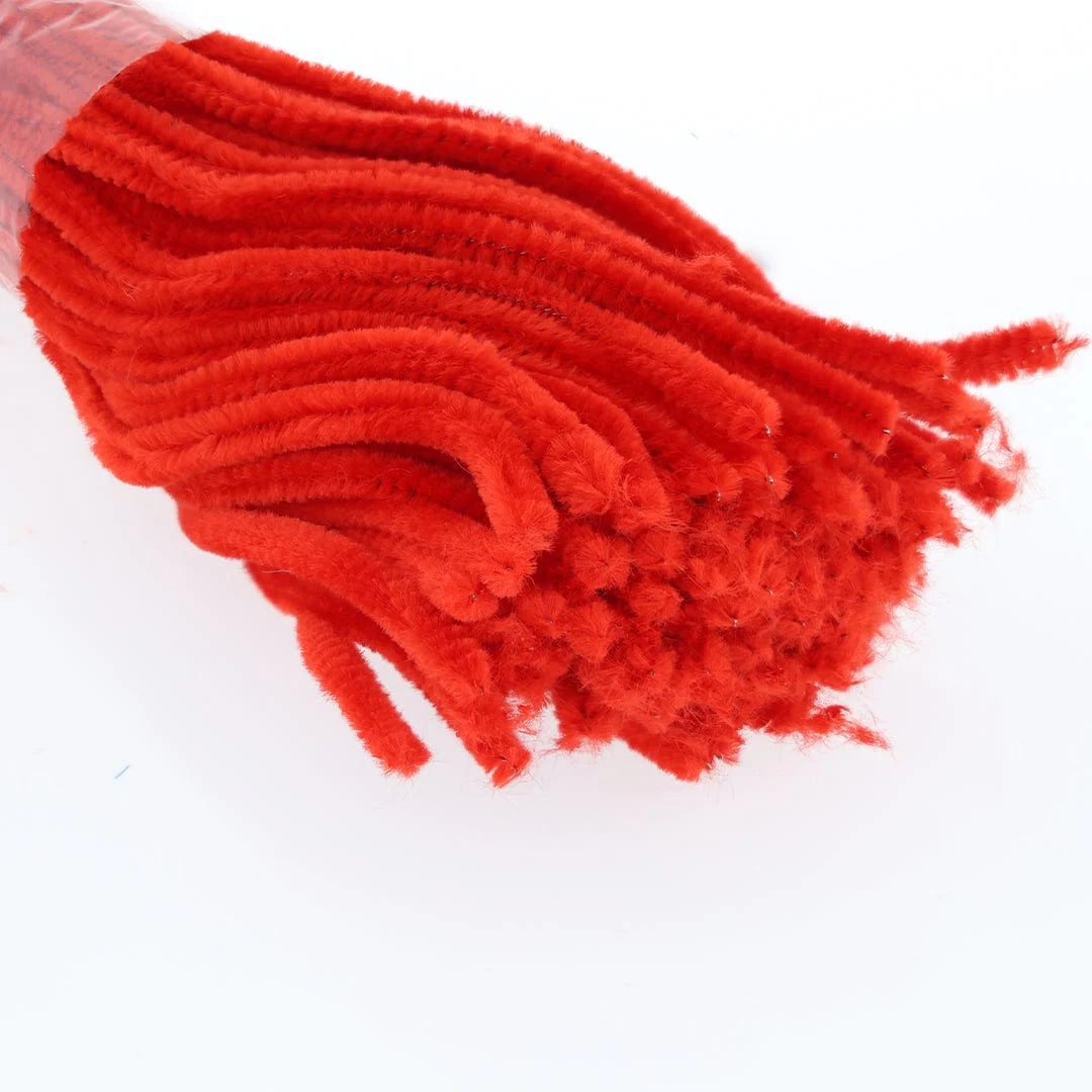 Pipe Cleaner Plain 100pcs (Red)