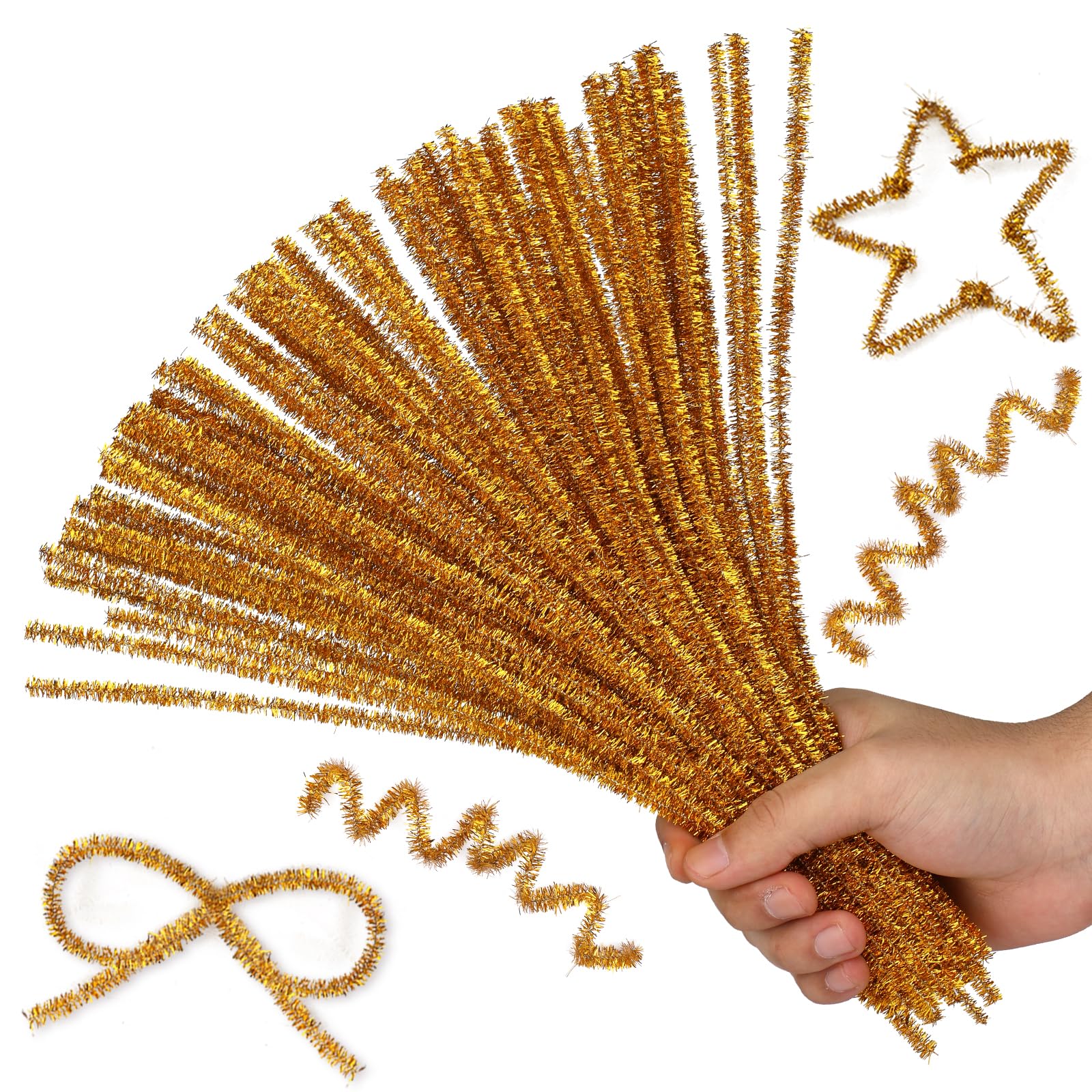 Pipe Cleaner Glitter 100pcs (Gold)