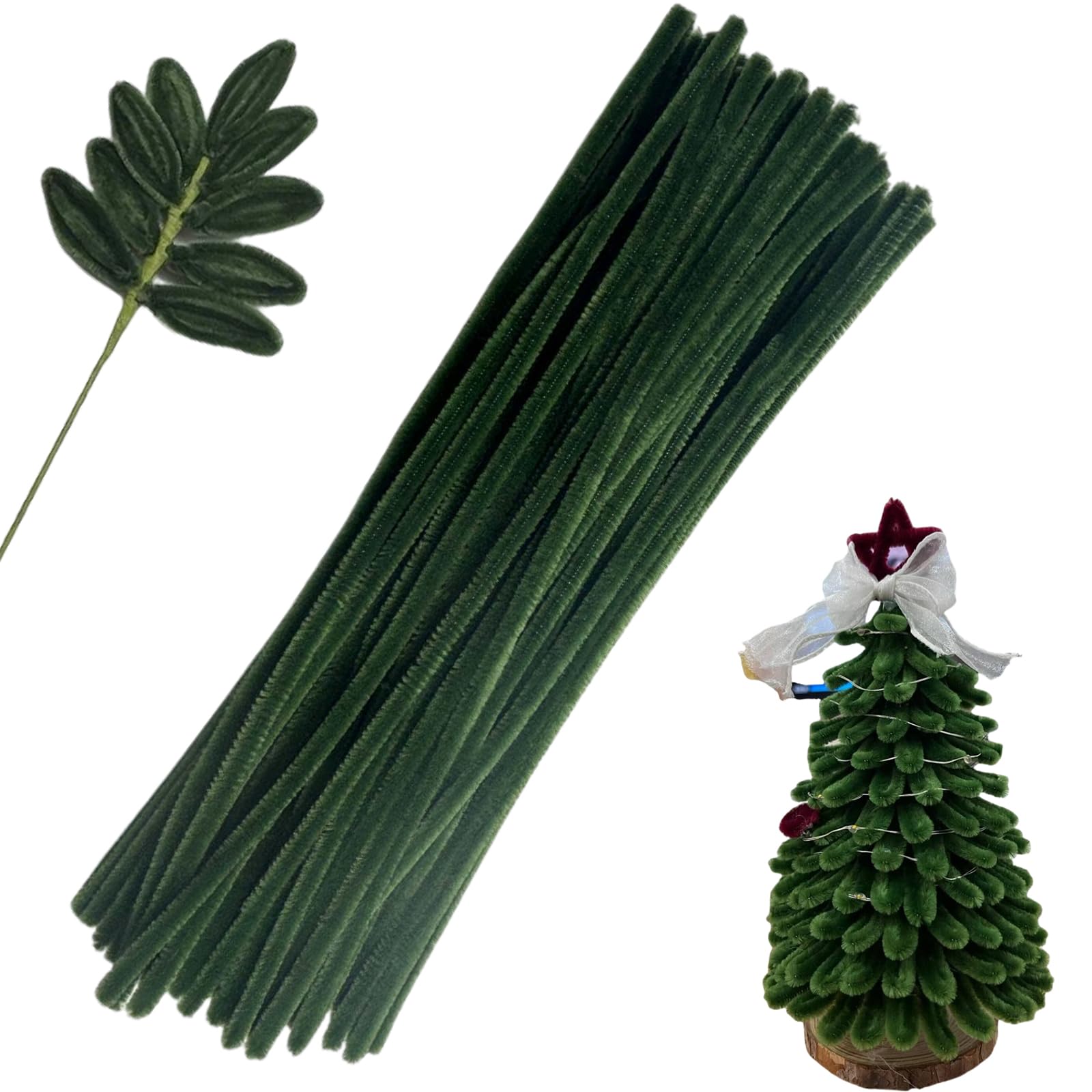 Pipe Cleaner Plain 100pcs (Pine Green)