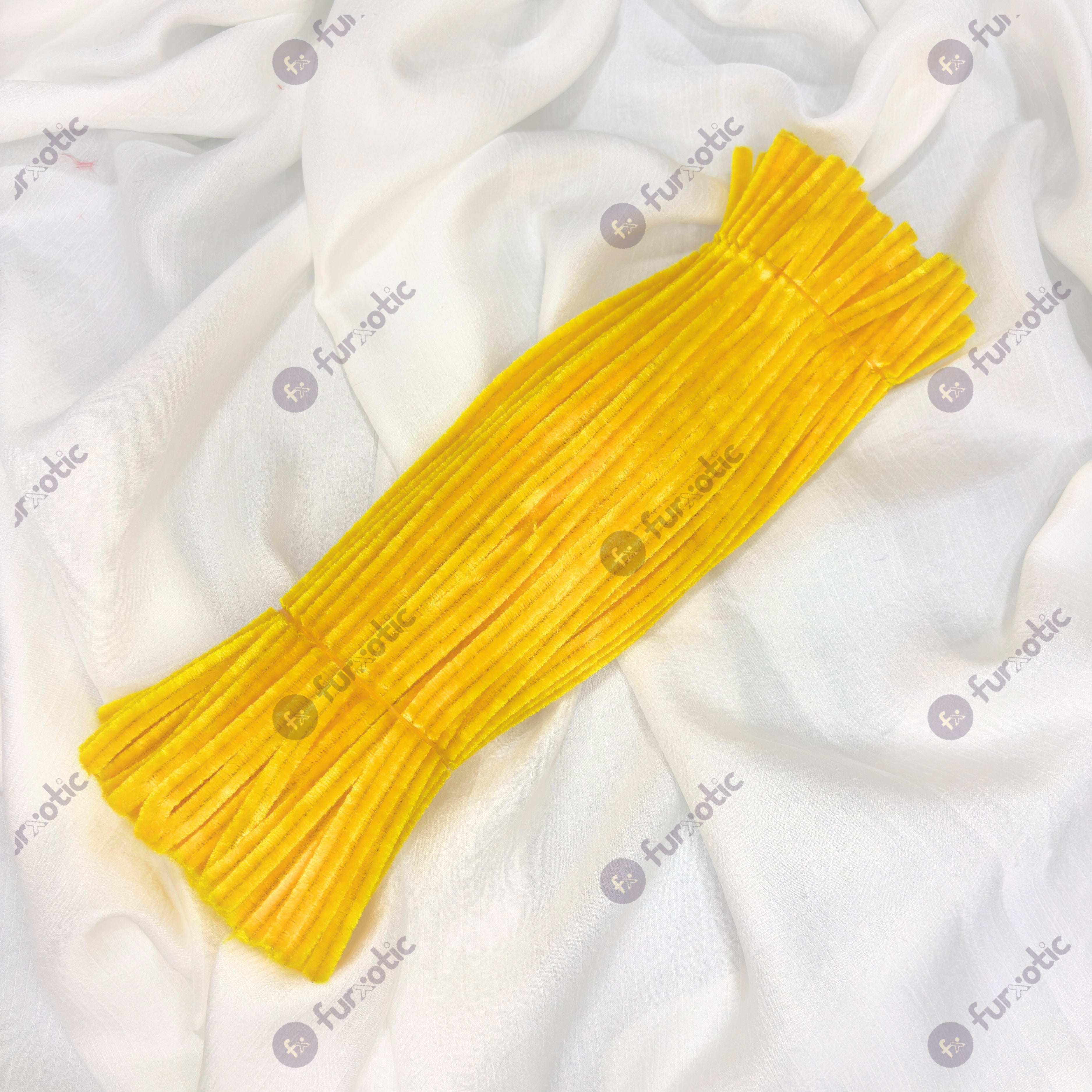 8mm Pipe Cleaner Plain 100pcs (Yellow)