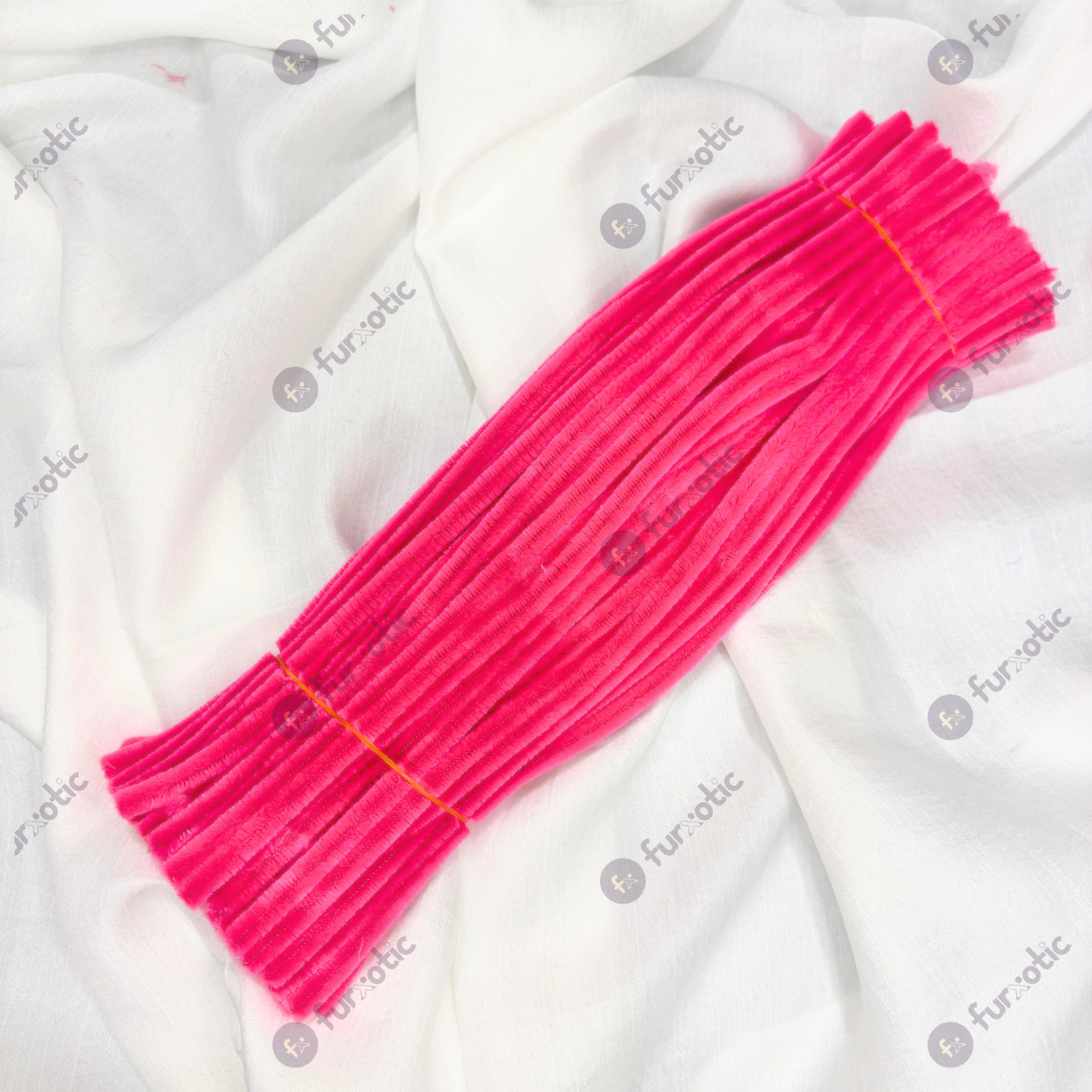 8mm Pipe Cleaner Plain 100pcs (Neon Pink)