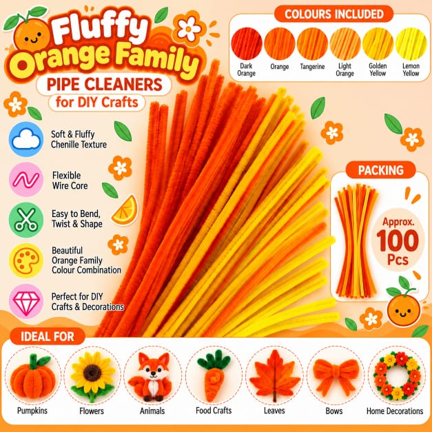 Pipe Cleaner Plain 100pcs ( Fluffy Sunflower)