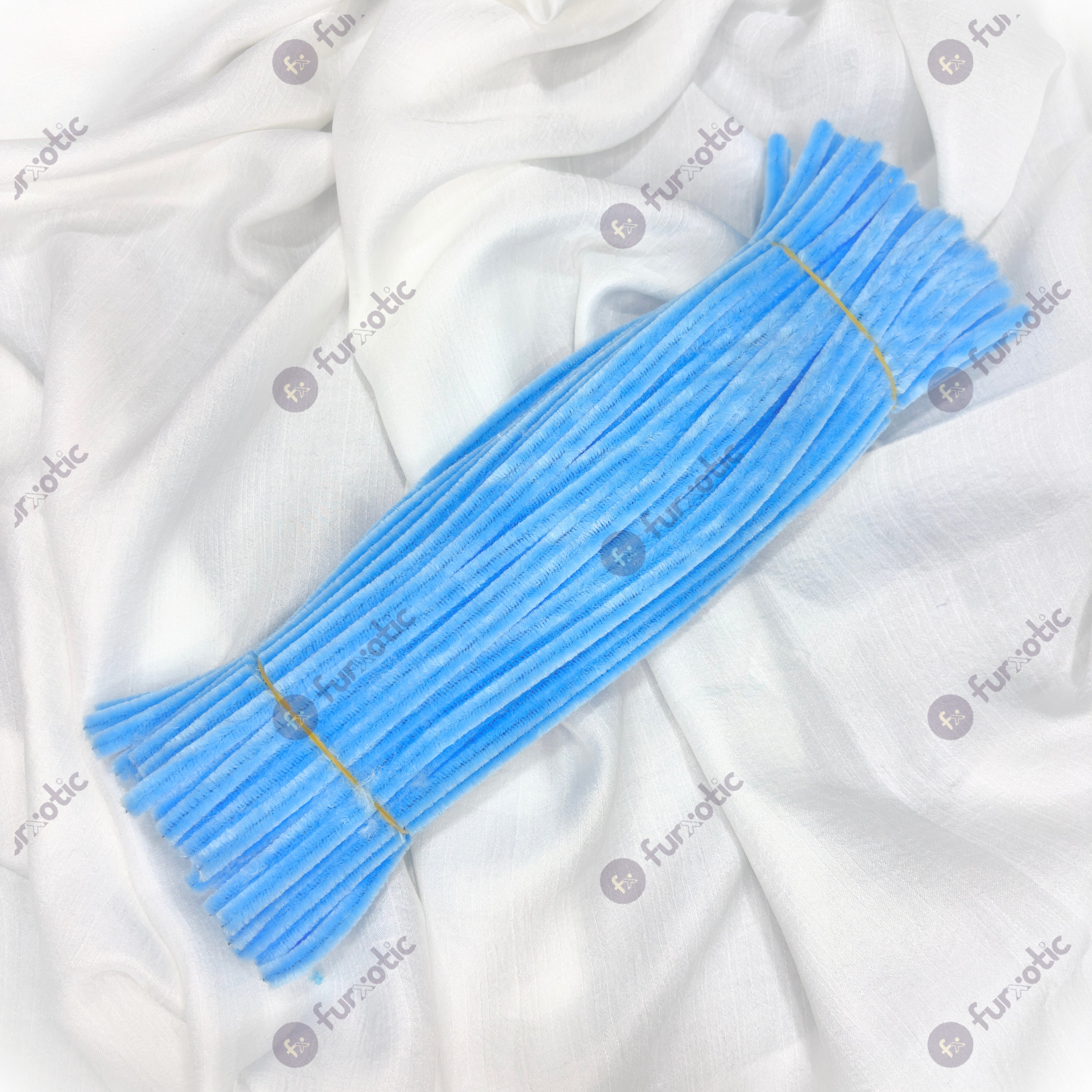 8mm Pipe Cleaner Plain 100pcs (Light Blue)