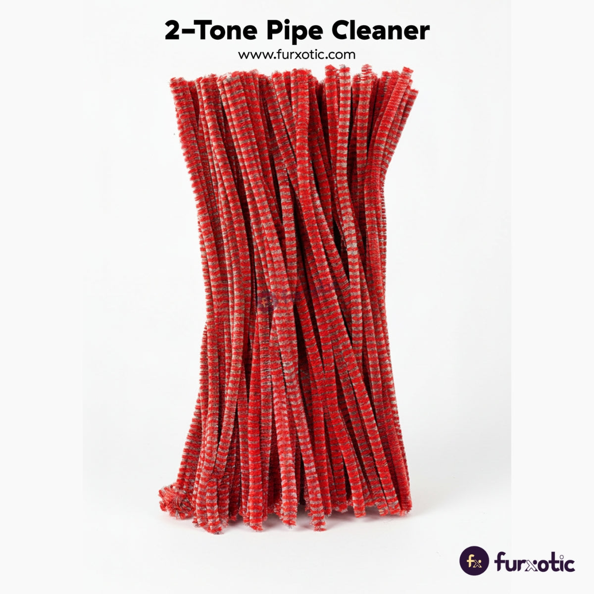 2-Tone Pipe Cleaner 100pcs (Red + White)