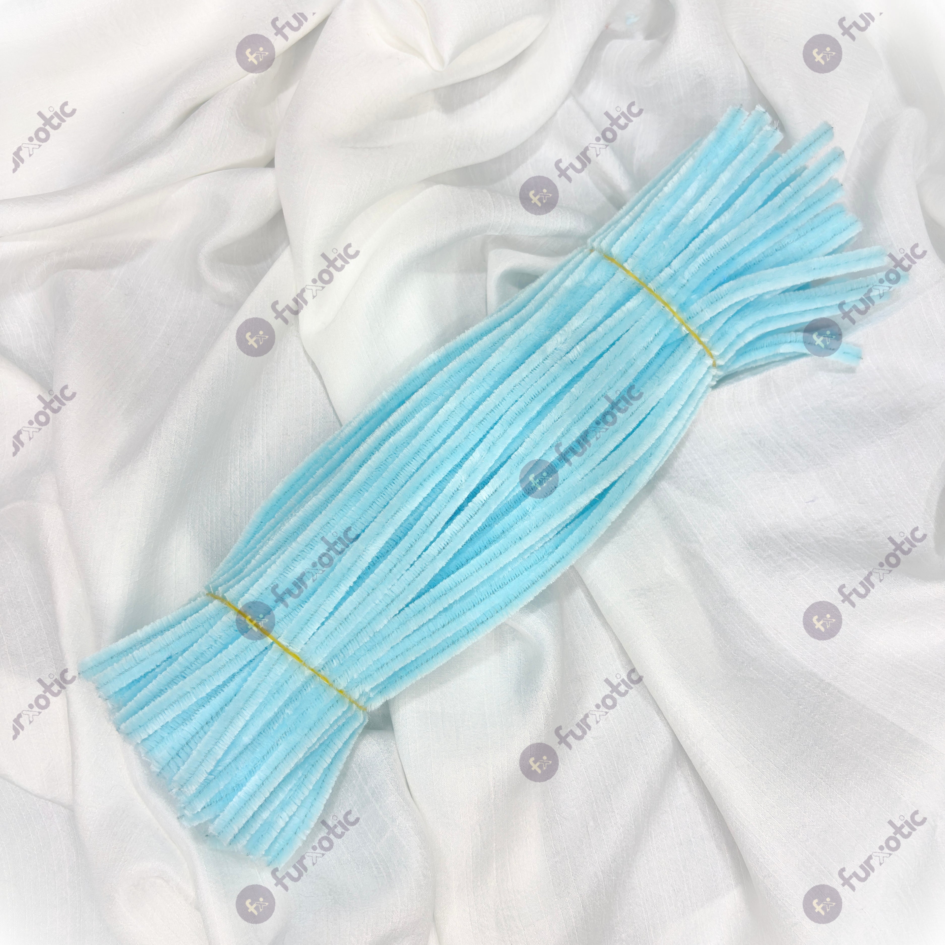 8mm Pipe Cleaner Plain 100pcs (Pastel Blue)