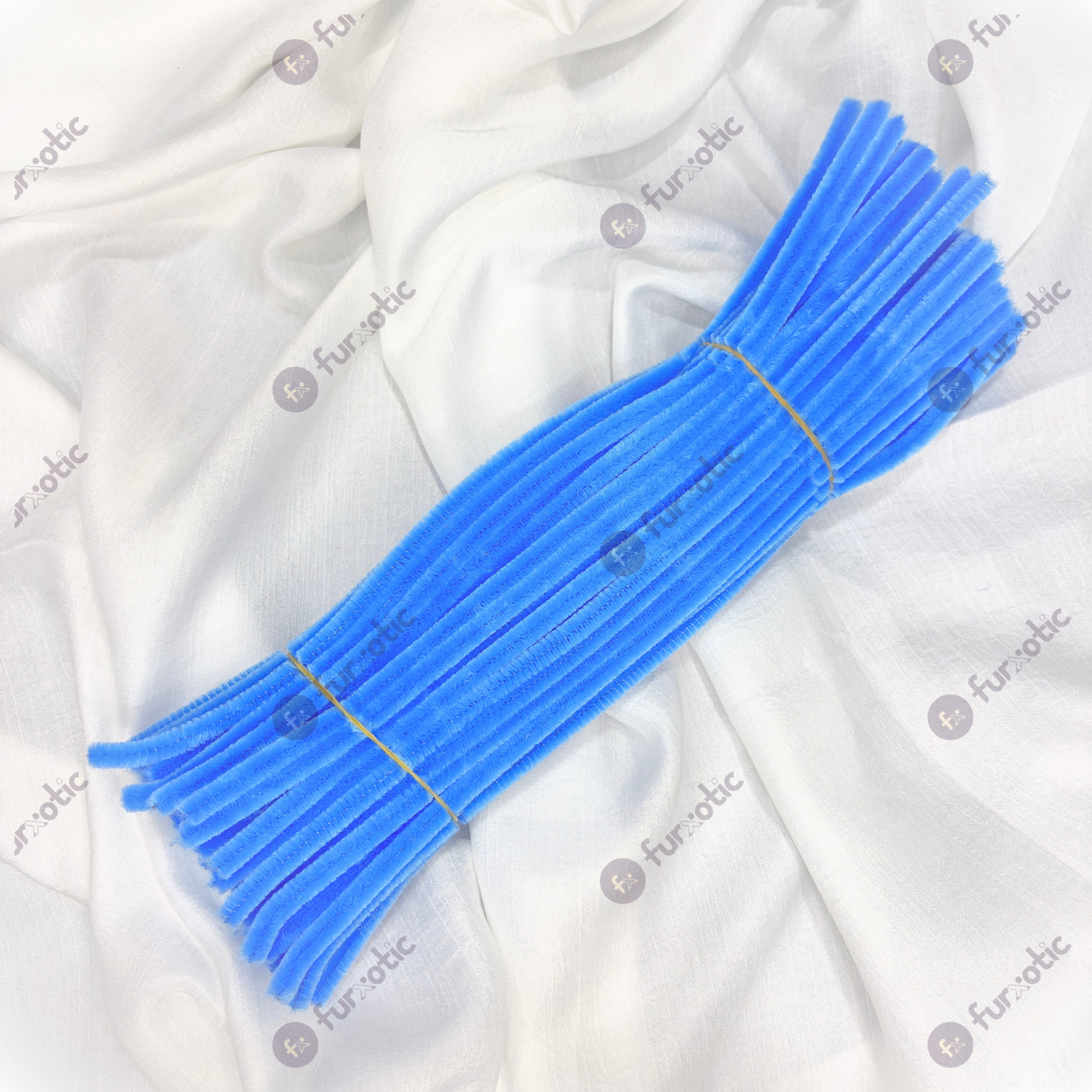 8mm Pipe Cleaner Plain 100pcs (Blue)
