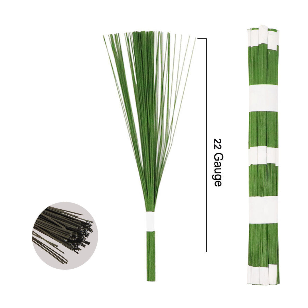 Floral Wire (Green, 100pcs, 22 Gauge)