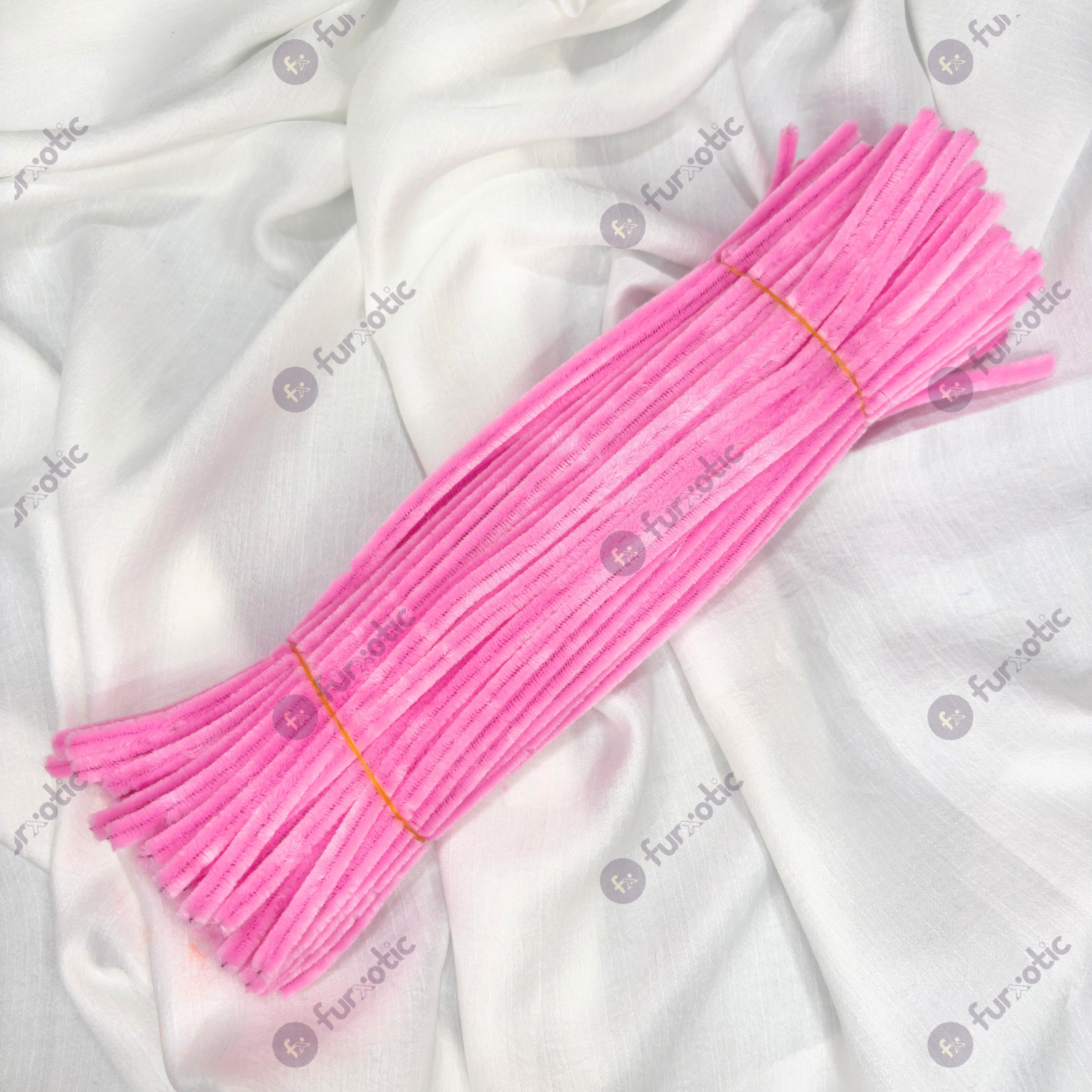 8mm Pipe Cleaner Plain 100pcs (Pink)