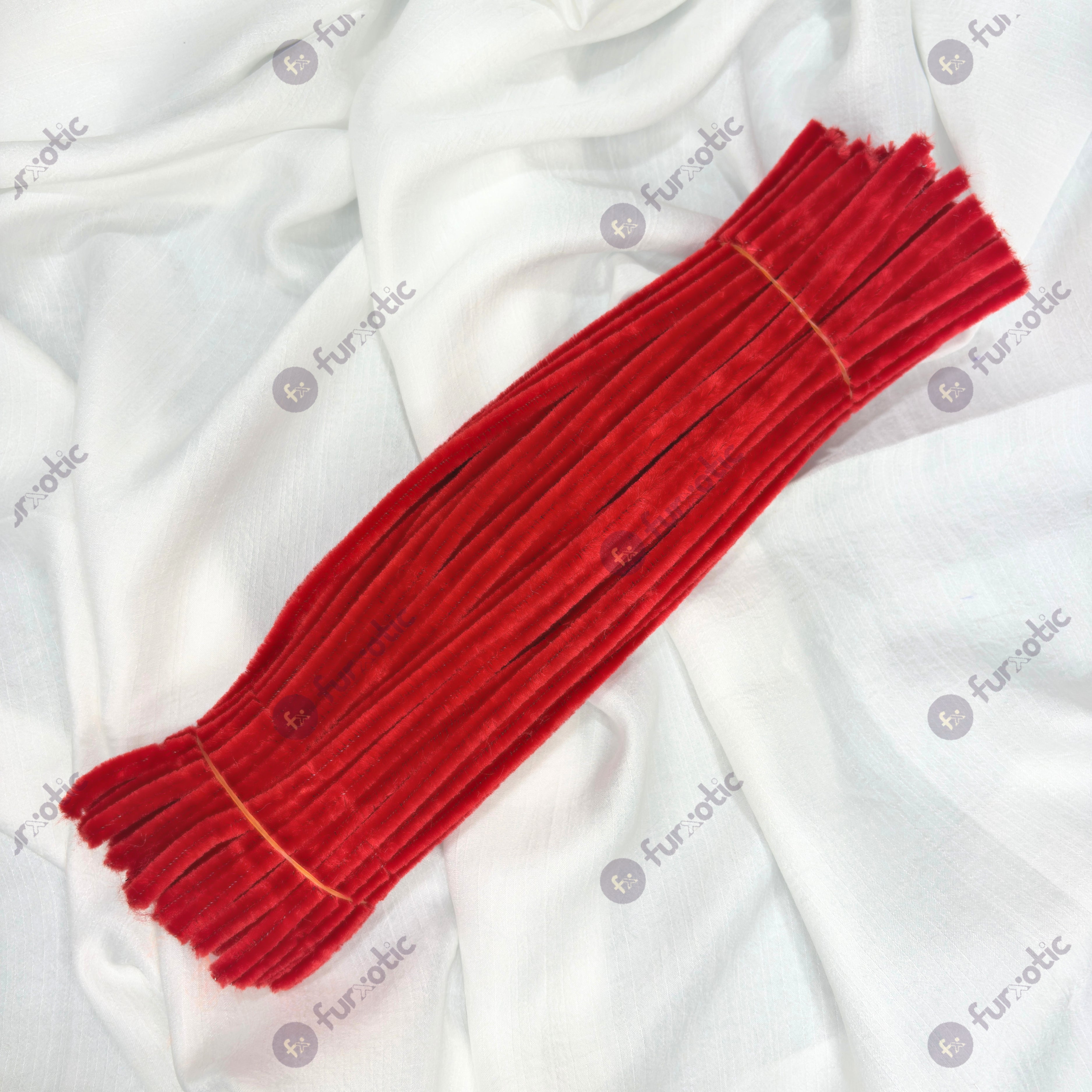 8mm Pipe Cleaner Plain 100pcs (Red)