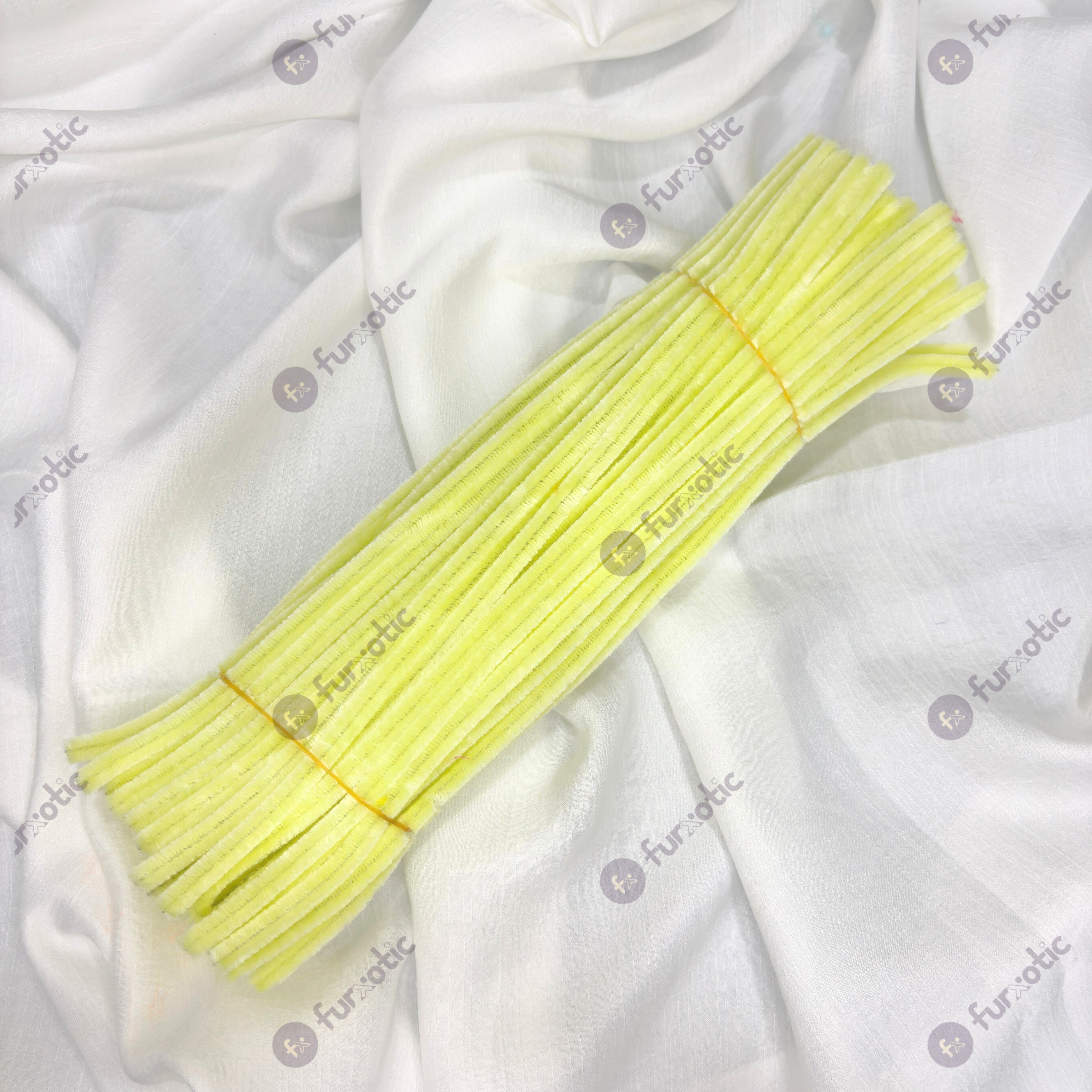 8mm Pipe Cleaner Plain 100pcs (Lemon Yellow)