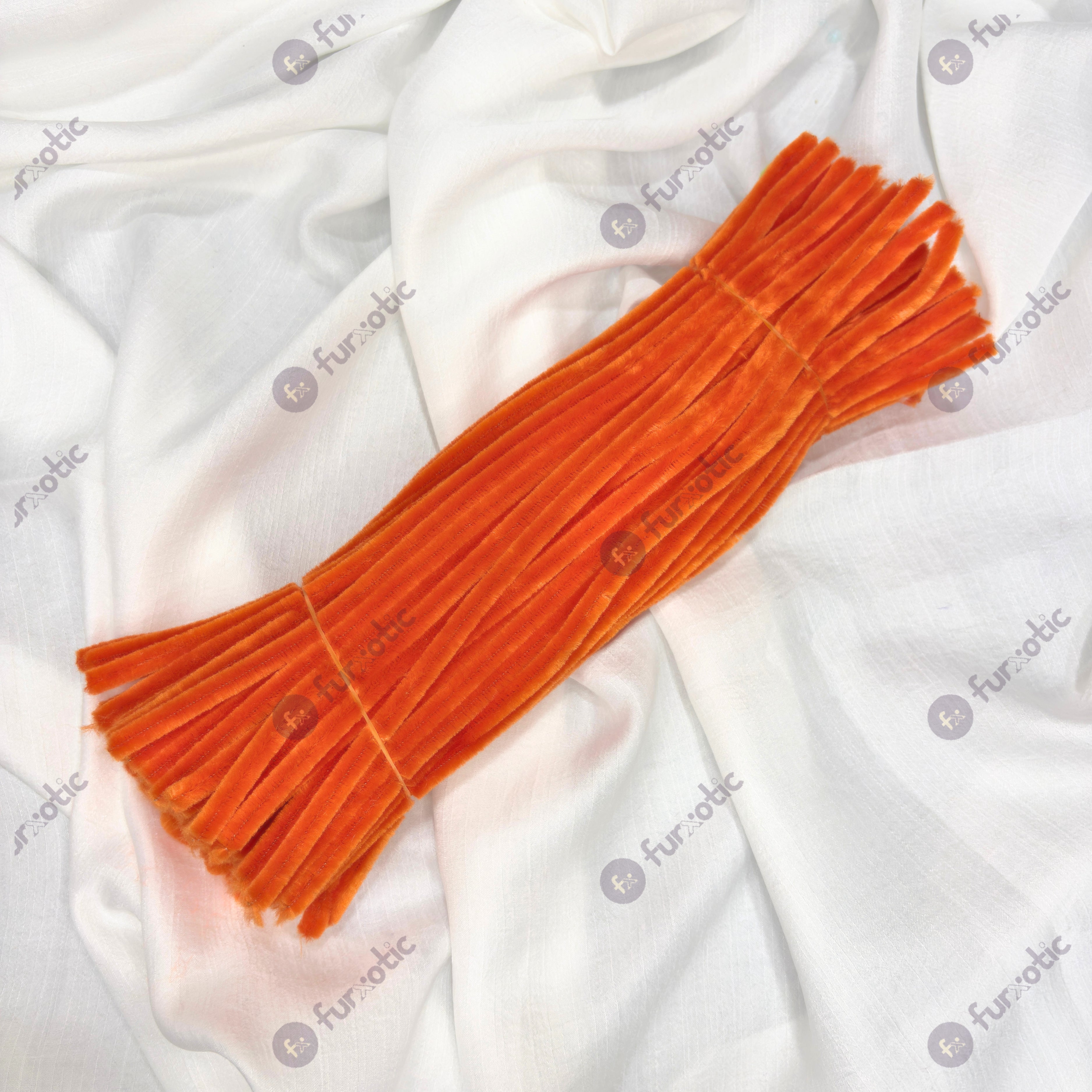 8mm Pipe Cleaner Plain 100pcs (Orange)