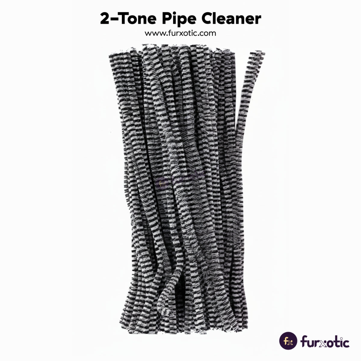 2-Tone Pipe Cleaner 100pcs (Black + White)