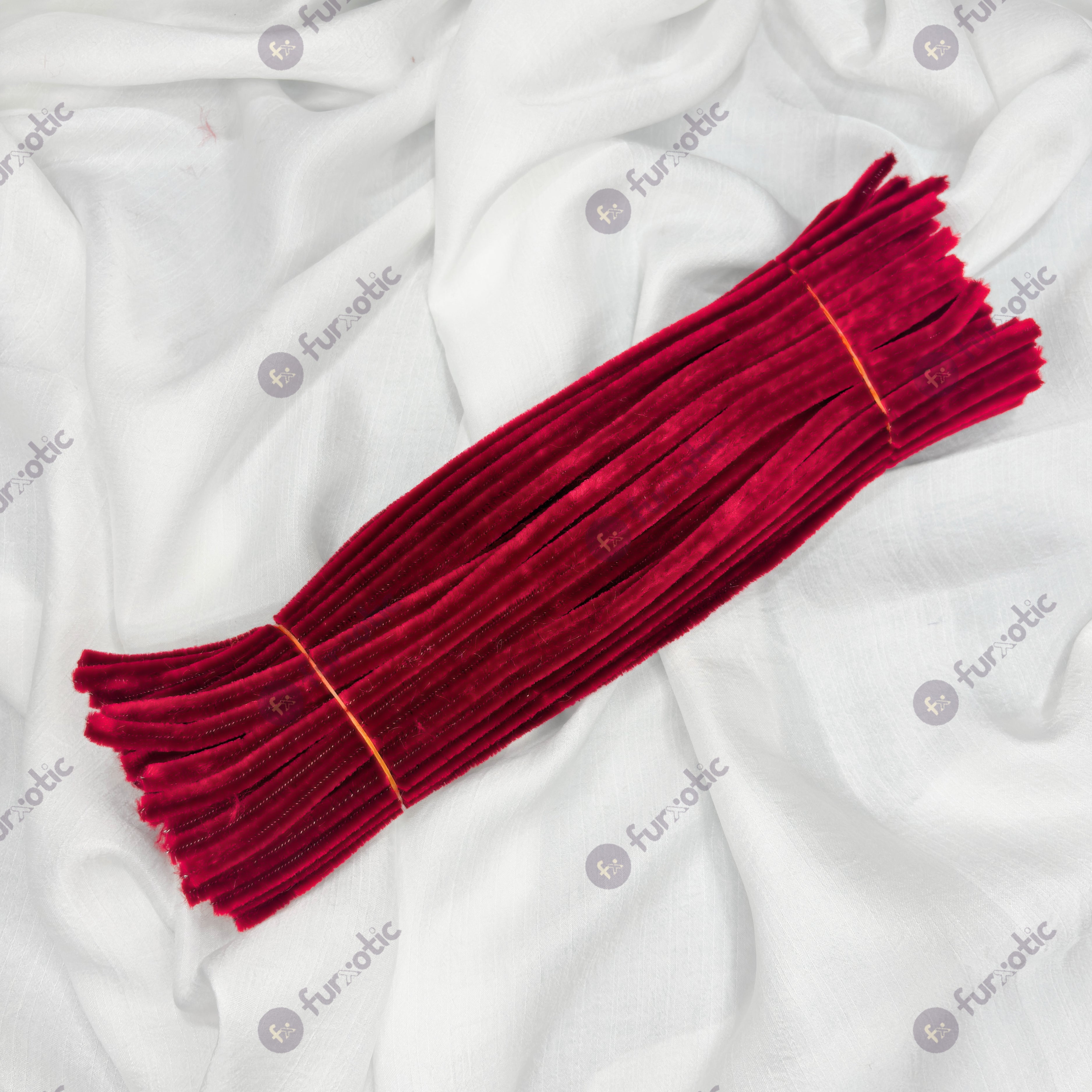 8mm Pipe Cleaner Plain 100pcs (Wine Red)