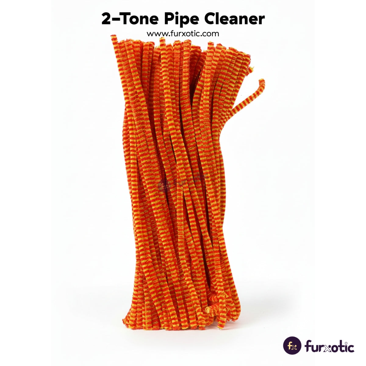 2-Tone Pipe Cleaner 100pcs ( Orange + Deep Yellow)