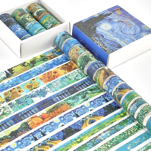 Washi Tape (Vincent Van Gogh Series - 18 Rolls - 2 meter each)