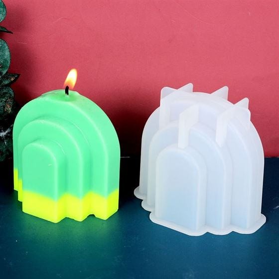 3 Step Half Oval  Candle Mould - 1 - Furxotic