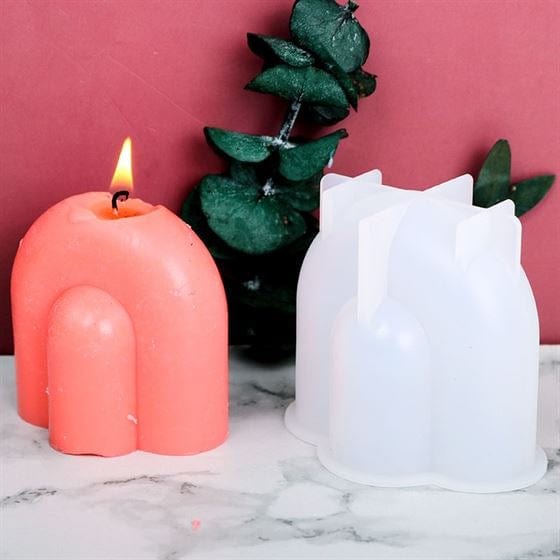 2  Step Half Oval Candle Mould - 1 - Furxotic