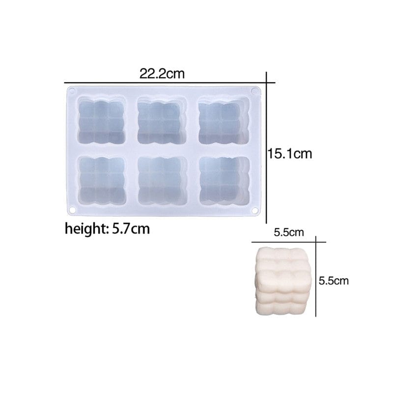 6 Cavity Even Sofa Candle & Paper Weight Mould - 1 - Furxotic