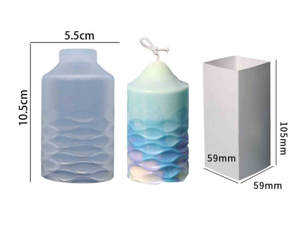 Cylinder Wave Candle Mould - 1 - Furxotic