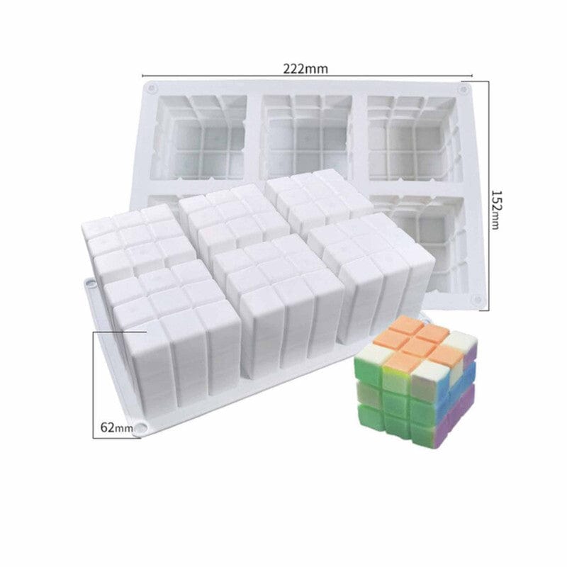 6 Rubik'S Cube Candle & Paper Weight Mould - 1 - Furxotic