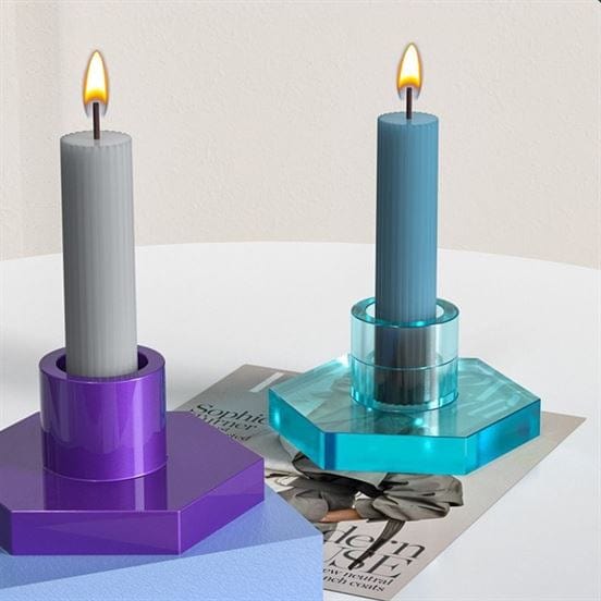 Hexagon Base Candle Holder Mould - 1 - Furxotic