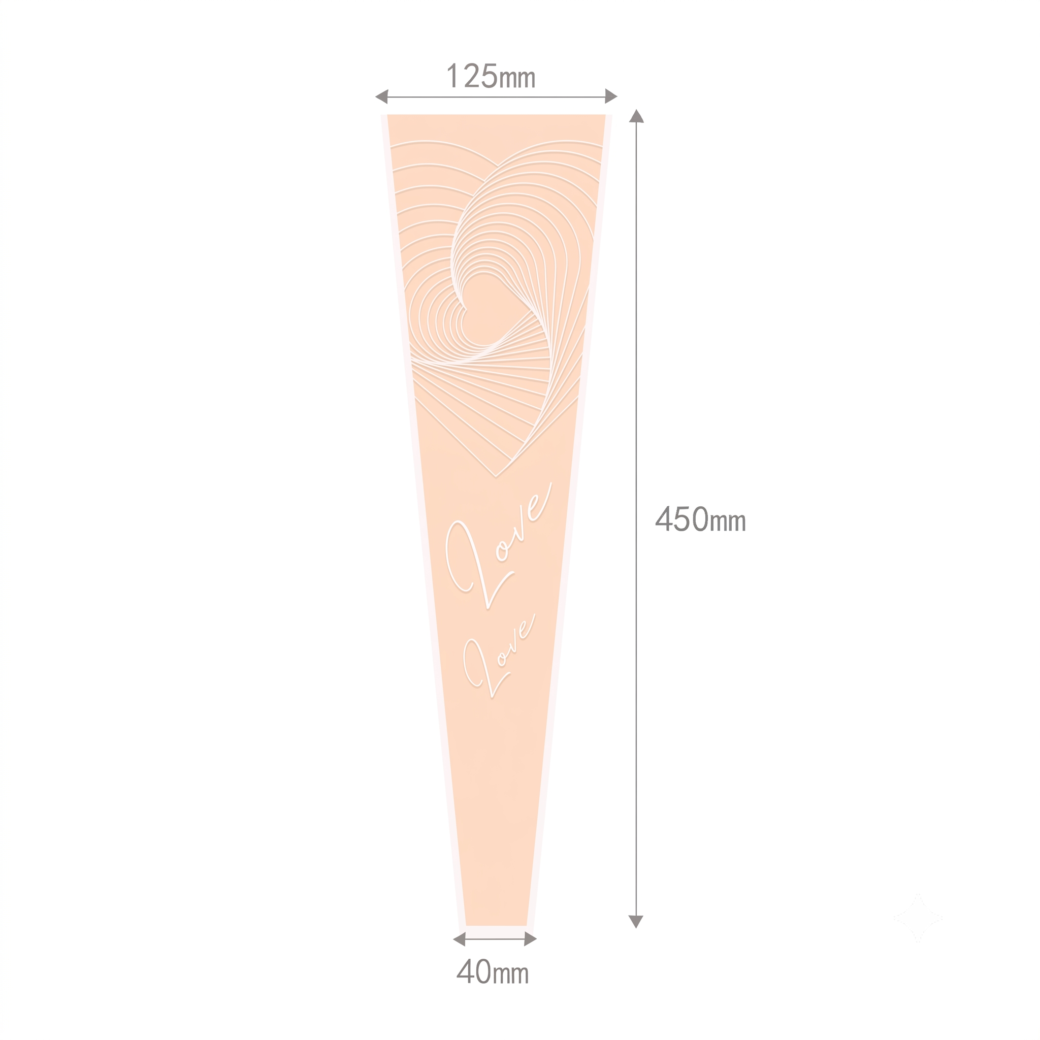 Love you "Wavy  Single Flower Packaging Sleeve — Beige (Pack of 50)