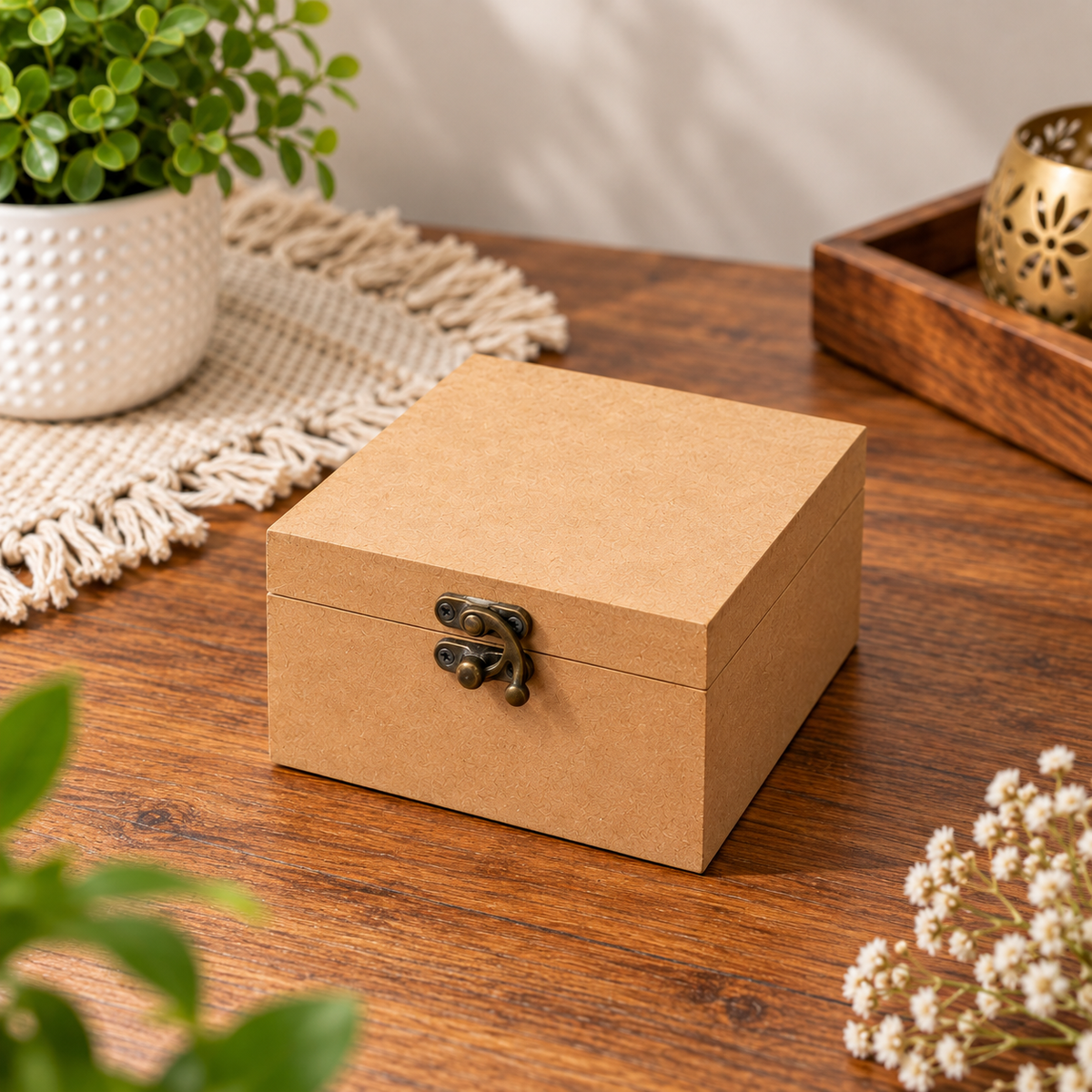 MDF Wooden box 4 x 4 inch (2.5 inch)