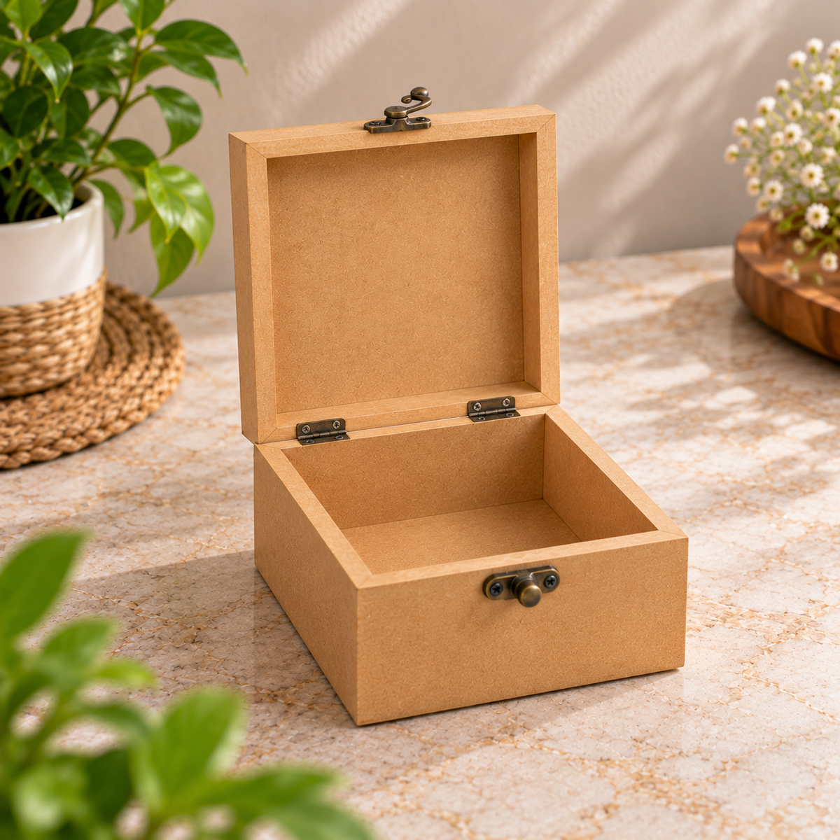 MDF Wooden box 4 x 4 inch (2.5 inch)