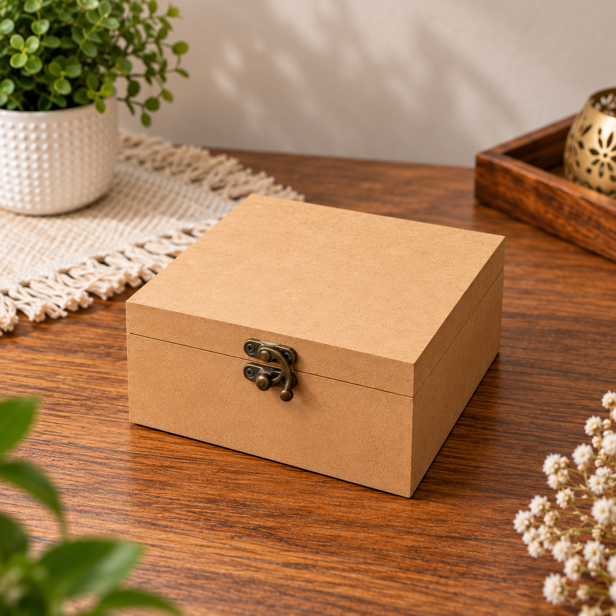 MDF Wooden box 5 x 5 inch (2.5 inch)
