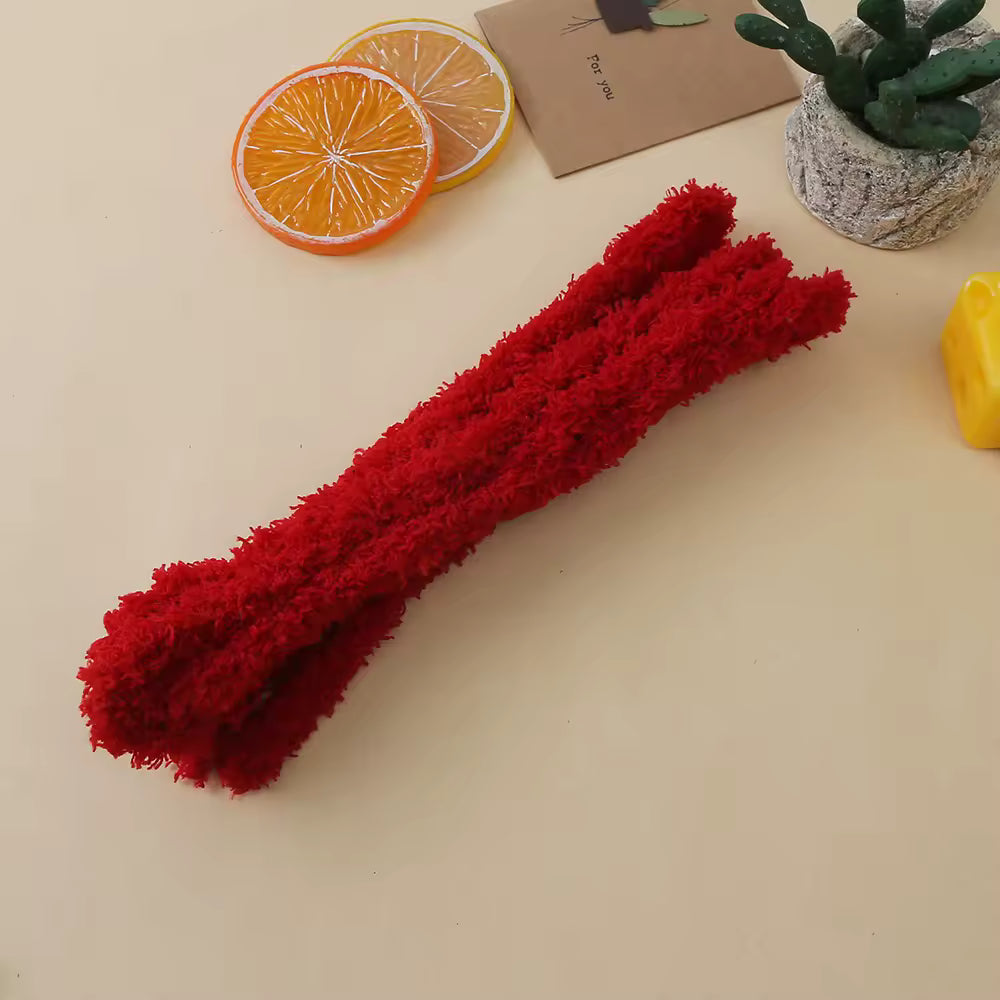 15mm Jumbo Coral Fleece Pipe Cleaners (1 meter - Cherry Red)