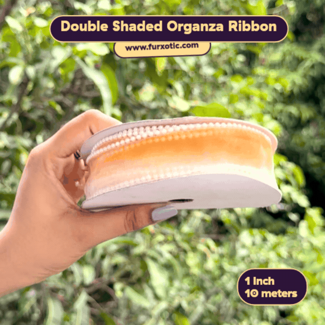 Double Shaded Pearl Edge Organza Ribbon (1 Inch x 10 Metres)