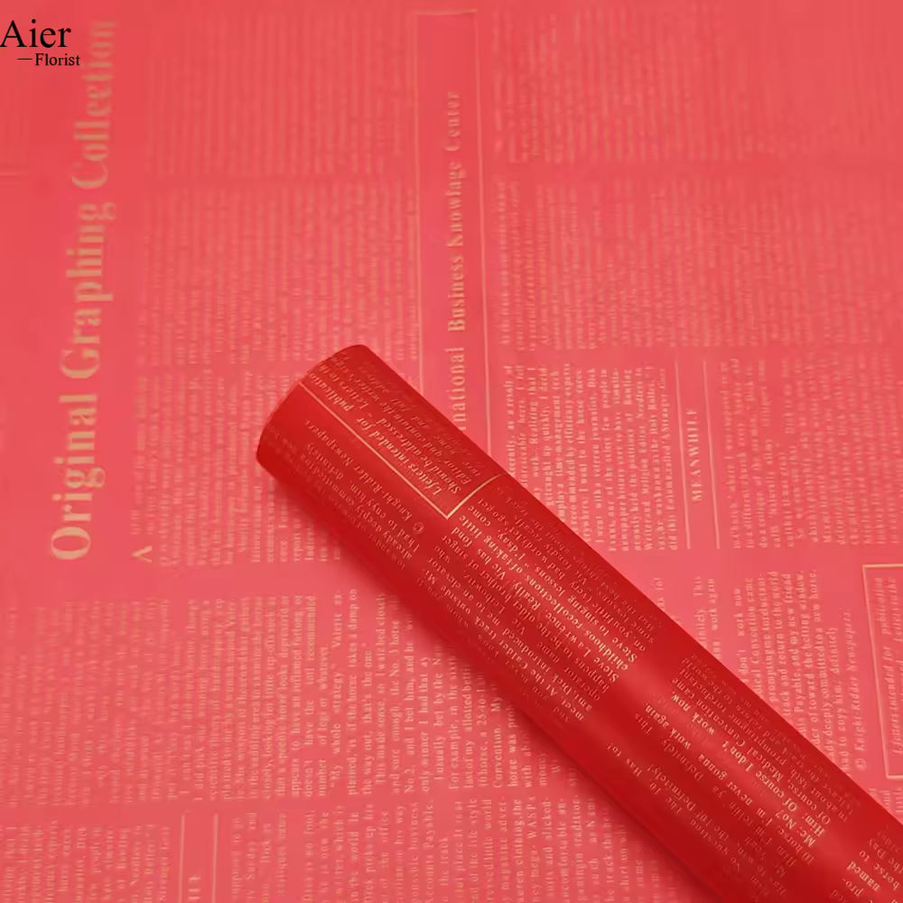 Newspaper Wrapping Sheets (Red/Golden- 20 Sheets)