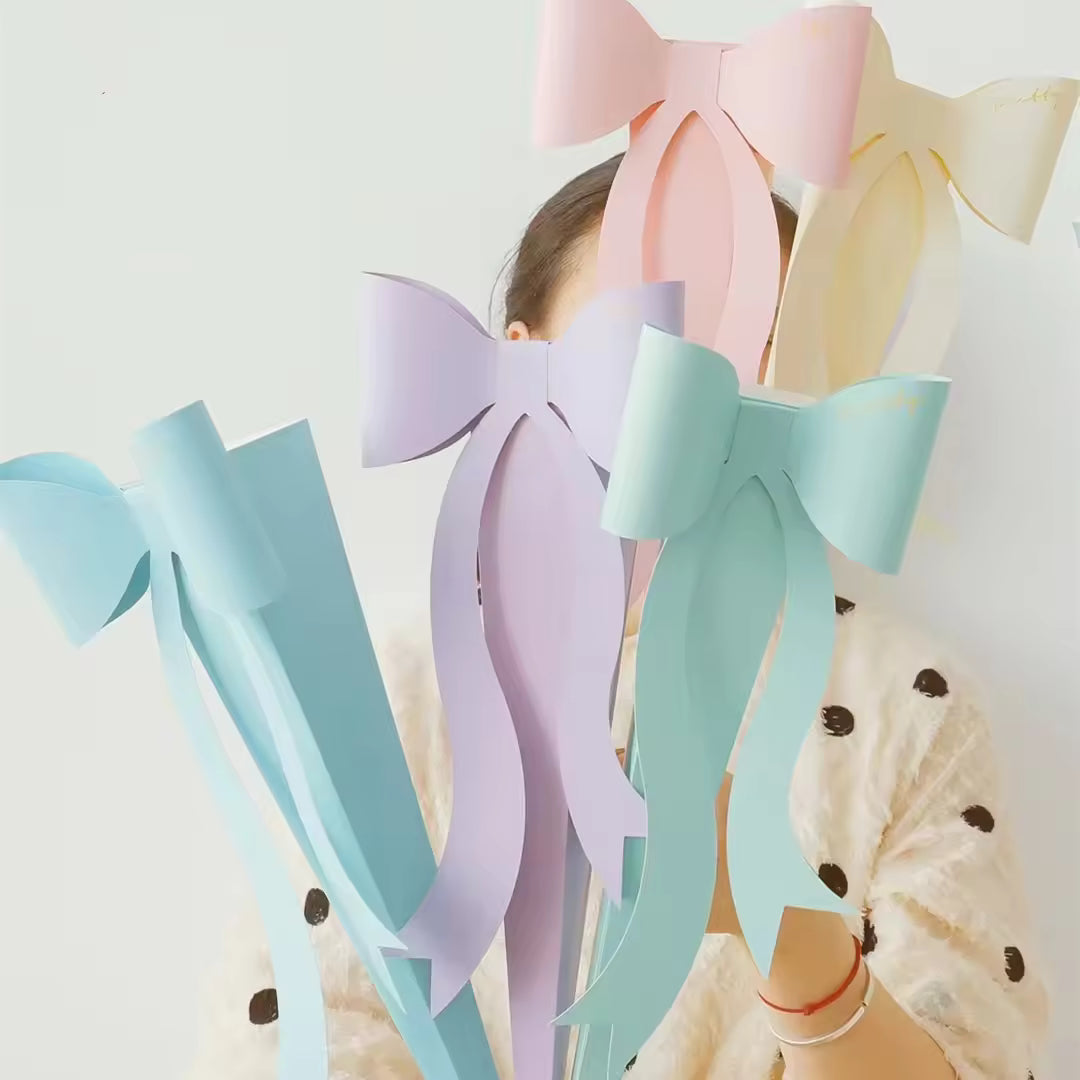 Conical Bow Paper Flower Wrap (Blue - 1 Piece)