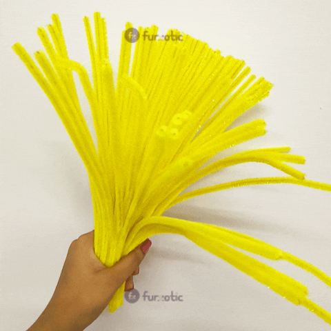Pipe Cleaner Rainbow Glitter 100pcs (Yellow)