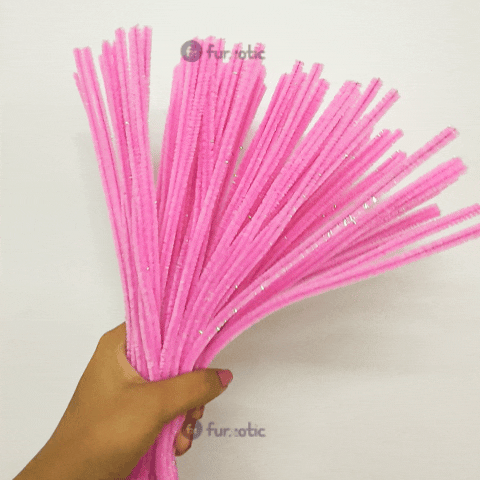 Pipe Cleaner Rainbow Glitter 100pcs (Pink)