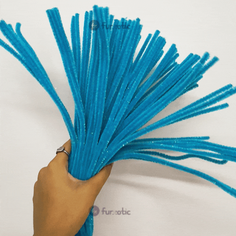 Pipe Cleaner Rainbow Glitter 100pcs (Blue)