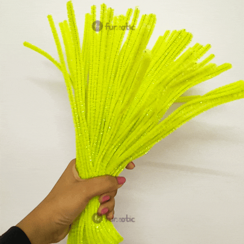 Pipe Cleaner Rainbow Glitter 100pcs (Fluorescent)