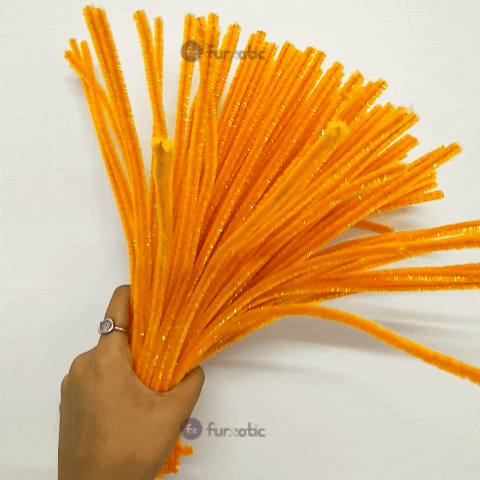 Pipe Cleaner Rainbow Glitter 100pcs (Golden Yellow)