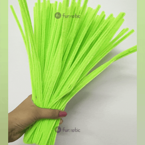 8mm Pipe Cleaner Plain 100pcs (Fluorescent Green)