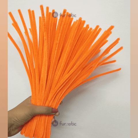 8mm Pipe Cleaner Plain 100pcs (Orange)
