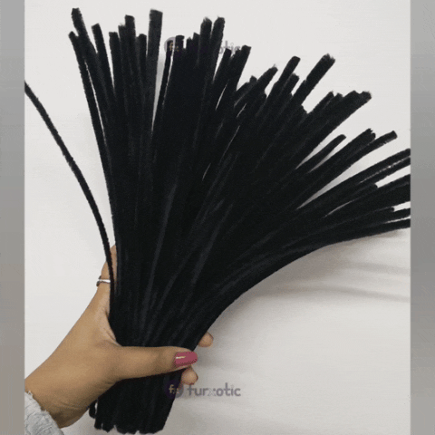 8mm Pipe Cleaner Plain 100pcs (Black)