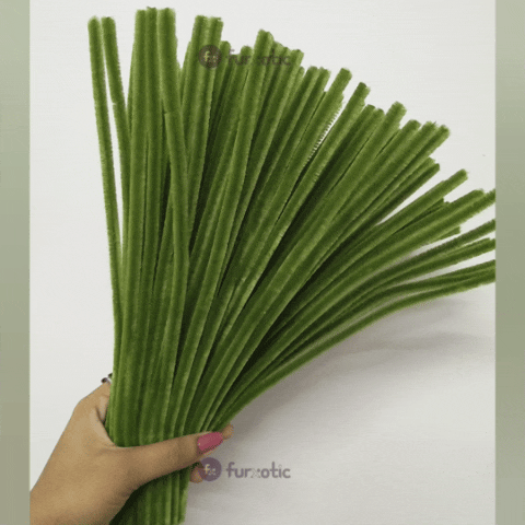 8mm Pipe Cleaner Plain 100pcs (Olive Green)