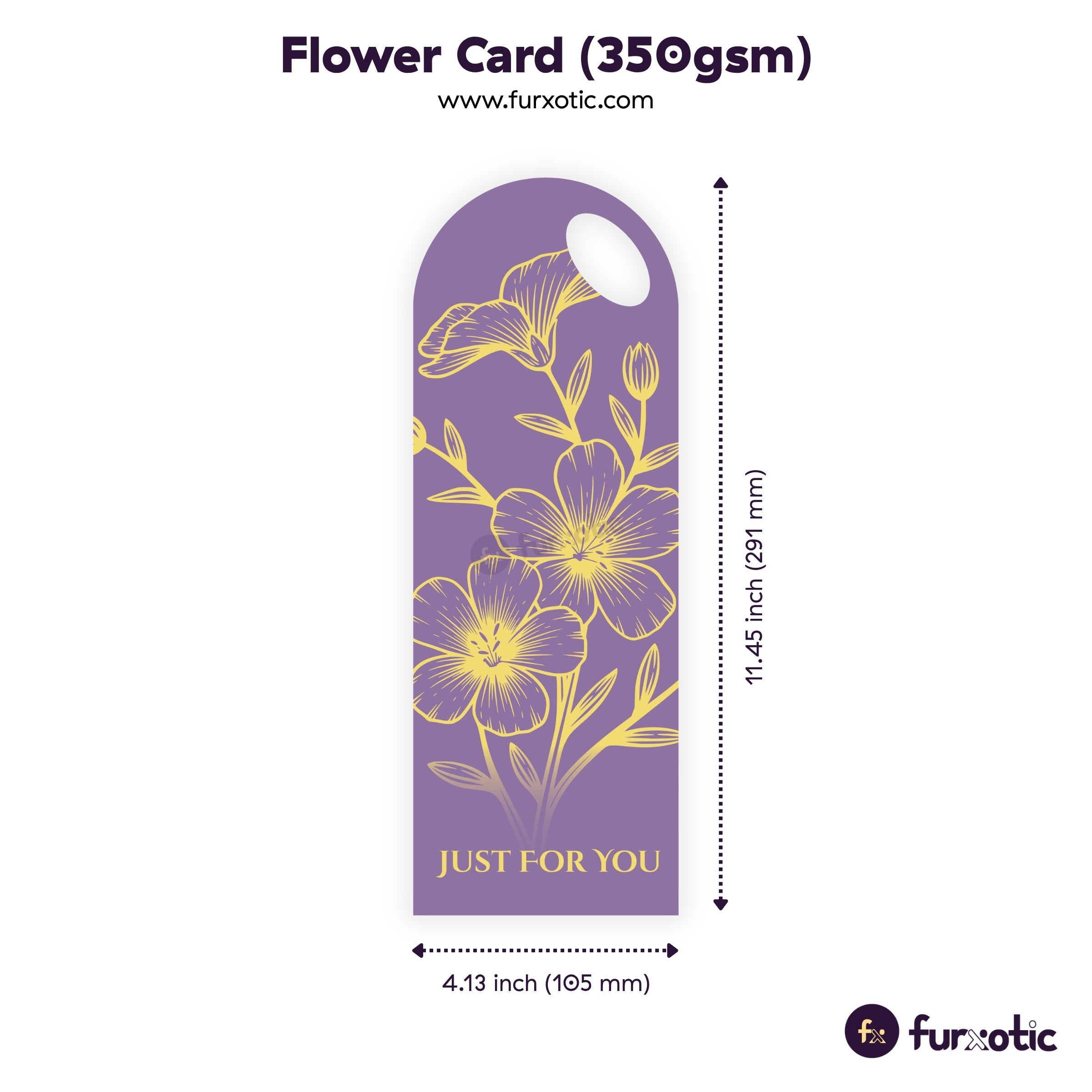"Just for You" Flower Card (Purple - Pack of 10)