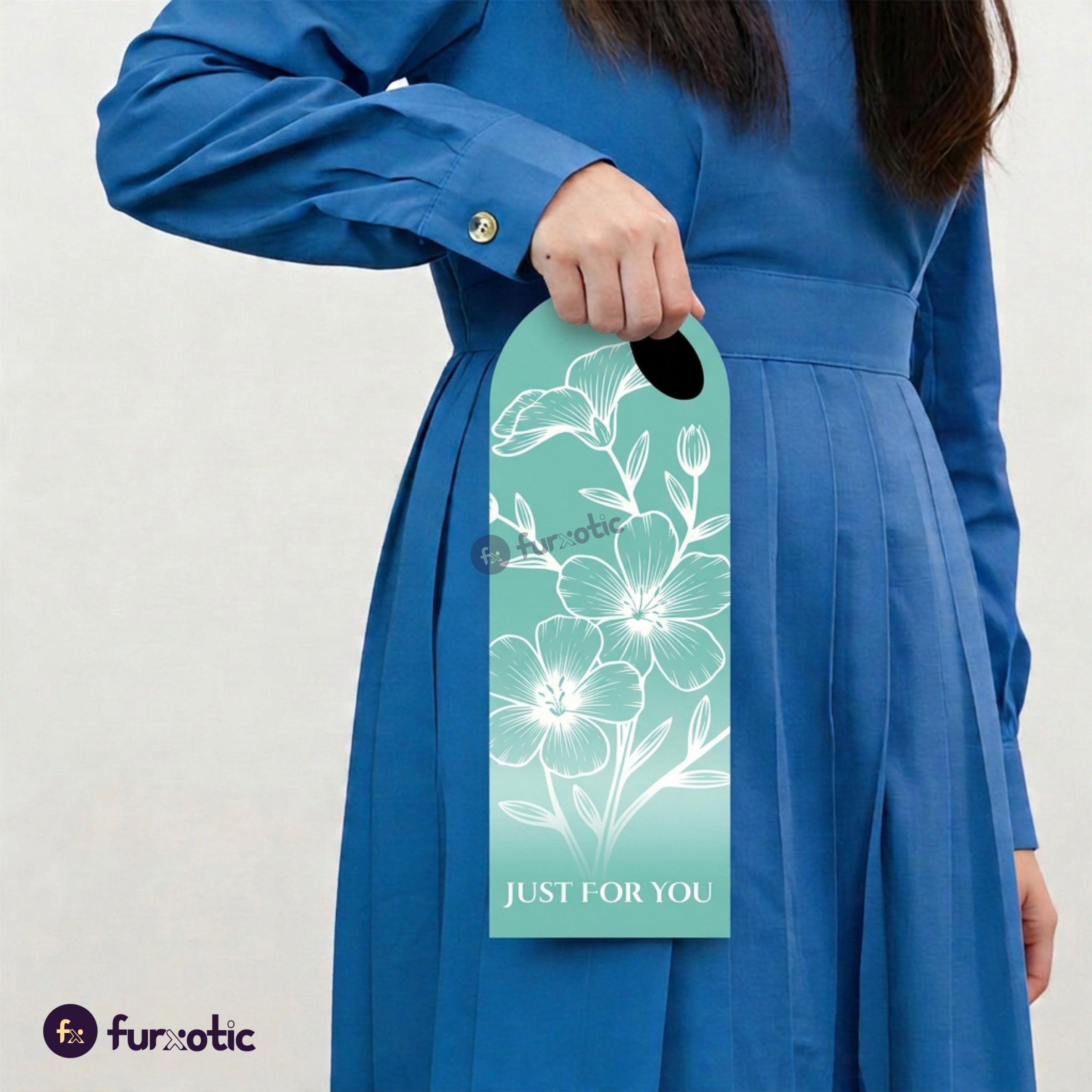 "Just for You" Flower Card (Teal - Pack of 10)