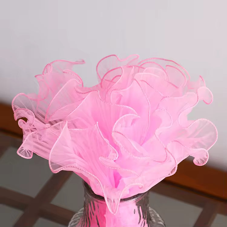 Wrinkled Wavy Wrapping Net (Pink)