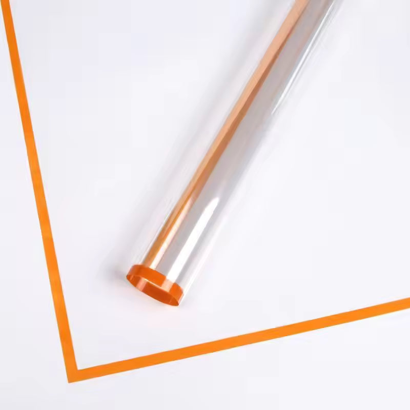 Wrapping Sheets Transparent Color Border (Orange- 20 Sheets)
